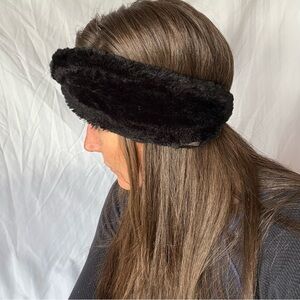 Karl Lagerfeld Black Faux Fur Headband